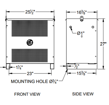 Transformer - 3-PHASE ISOLATING EFFICIENT 600 VAC (CAN) to 400 VAC, 25 KVA