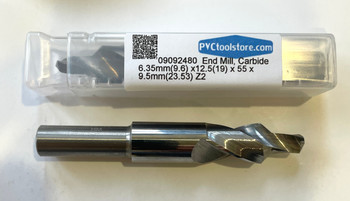 6.35mm(9.6mm) x 12.5(19mm) x 55mm x 9.5mm(23.53)  Z2, End Mill, Carbide