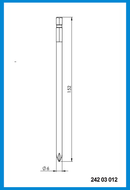 6mm x 152mm Philips Head Screw Insertion Tool, Hex Head Shank