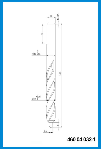 12mm x 100mm x 19mm x 12mm End Mill, HSS