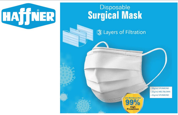 3200 Disposable Face Masks with Ear Loops (Level 2 medical masks) CARTON (64 boxes, 50 masks each)