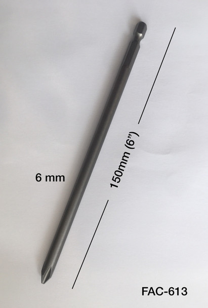 FAC613    1/4'' HEX BIT PH#2 6" length