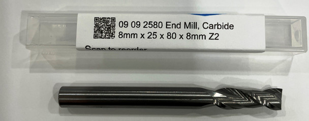 8mm x 25mm x 70mm x 8mm Z2, Flat, Carbide, End Mill