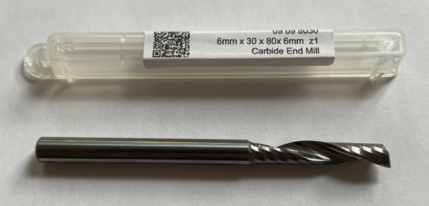 6mm x 30mm x 80mm x 6mm  Z1, End Mill, Carbide