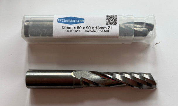 12mm x 50mm x 90mm 13mm Z1,  End Mill, Carbide