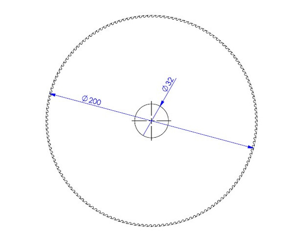 200mm x 2mm x32mm   Z=180 Sawblade