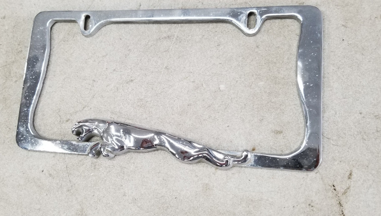 3D Jaguar Black Stainless Steel License Plate Frame – Unbranded, Finished In Black, Universal Fit