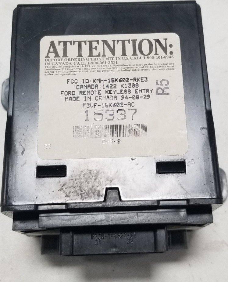 1993 1994 1995 Ford Taurus Mercury Sable Keyless Entry Module F3VF ...