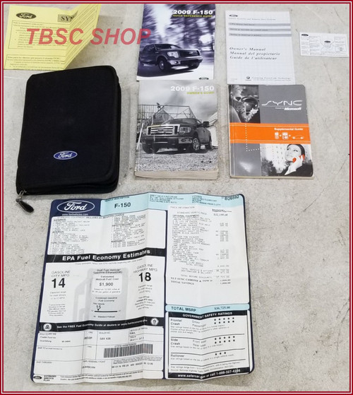 2009 Ford F150 Owners Manual Collection with Case and Dealer Window Sticker