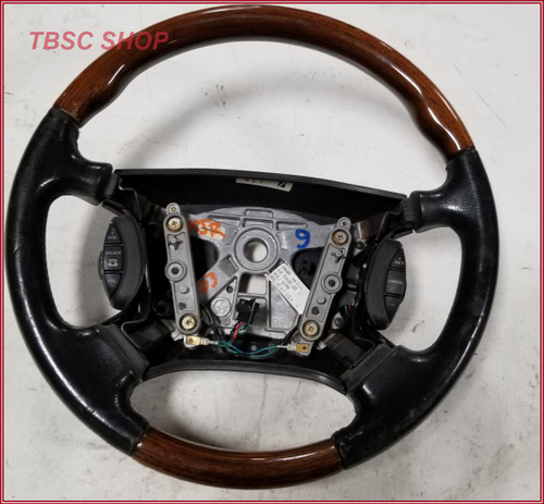 1998 99 00 01 02 2003 Jaguar XJR Steering Wheel With Switches Black Wood HJE9181