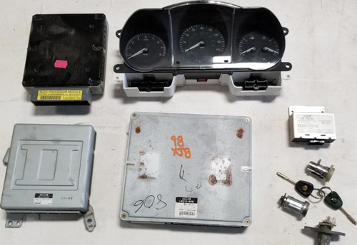 1998 Jaguar XJ8 4.0L ECU Cluster Key Door Trunk Lock Kit LNC1410BB LNC4300AH