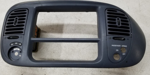 97 98 99 00 01 02 03 FORD F150 CENTER DASH RADIO CLIMATE BEZEL Blue 4X4