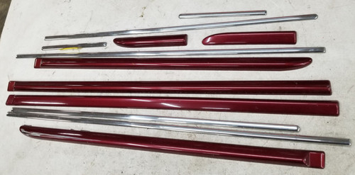 1995 1996 1997 XJ12 Exterior Door Molding Set Red with Chrome CFS