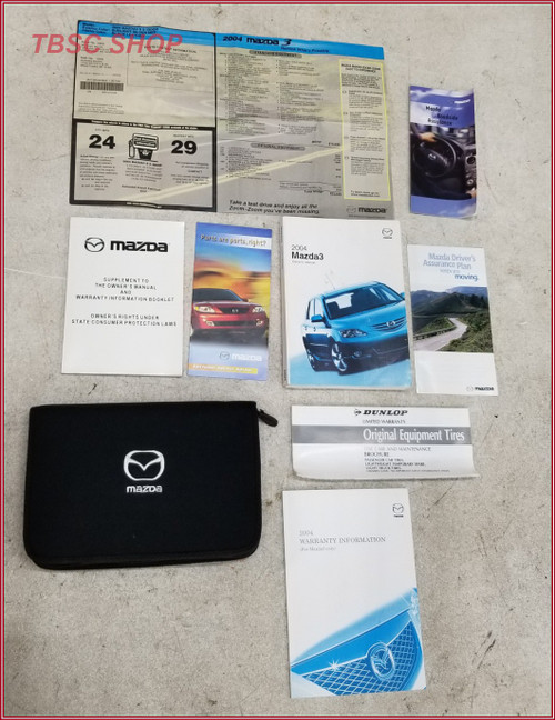 2004 Mazda 3 Owners Manual Collection with Case and Window Sticker