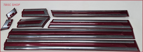 1991 92 93 1994 LINCOLN TOWN CAR DOOR TRIM MOLDING BODY SET Chrome Red