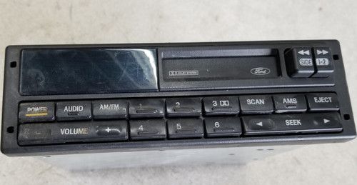 1995 Ford Taurus Sable AM FM Cassette Radio Single DIN Tested Blue Display F5DF-19B132-BA