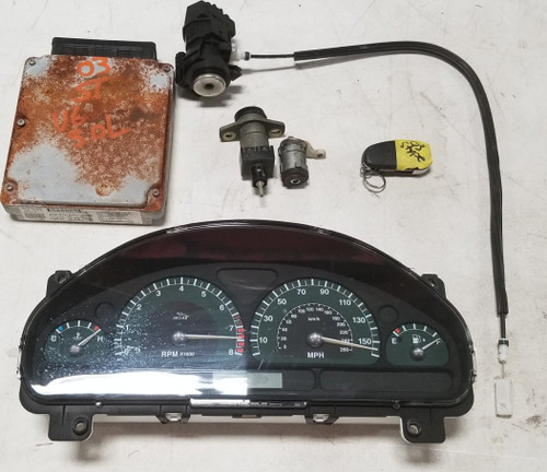 2003 2004 JAGUAR S-TYPE V6 3.0 CLUSTER ECM IGNITION WITH KEY 217K 2R83-10K975-BK