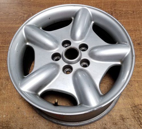 1997 1998 1999 JAGUAR XK8 RIM WHEEL ALLOY 17X8 5 SPOKE SILVER Jaguar OEM Item 12