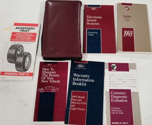1993 Mercury Sable Owner's Manual OEM with Case Owners Operator Guide OEM
