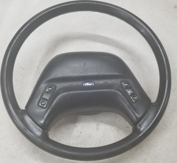 1993 1994 Ford Ranger Steering Wheel Black Rubber with Horn Pad With Cruise