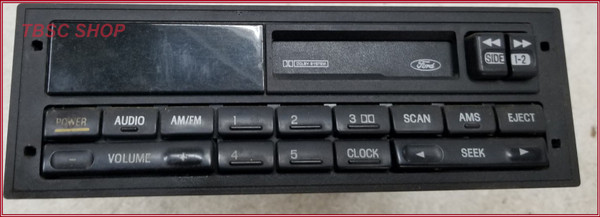 1995 1996 Ford F150 F250 Radio AM FM Cassette Player with Clock F5TF-19B132-BA