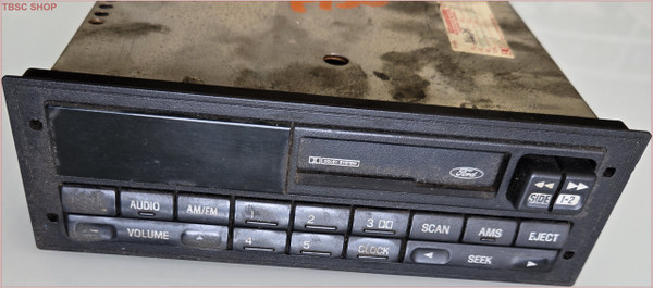 1995 1996 Ford F150 F250 Radio AM FM Cassette Player with Clock F5TF-19B132-BA