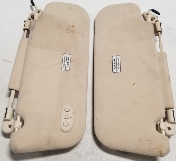 1993 1994 1995 1996 Lincoln Mark VIII Sun Visor Set with Shade Ivory Grade B