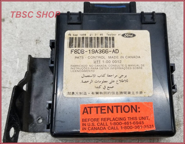 1997 1998 Ford Mustang Anti Theft PATS Control Module F8DB-19A366-AD