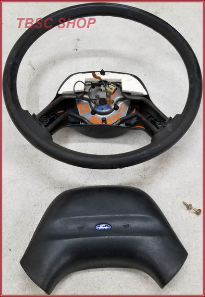 1993 1994 Ford Ranger Steering Wheel Black Rubber with Horn Pad
