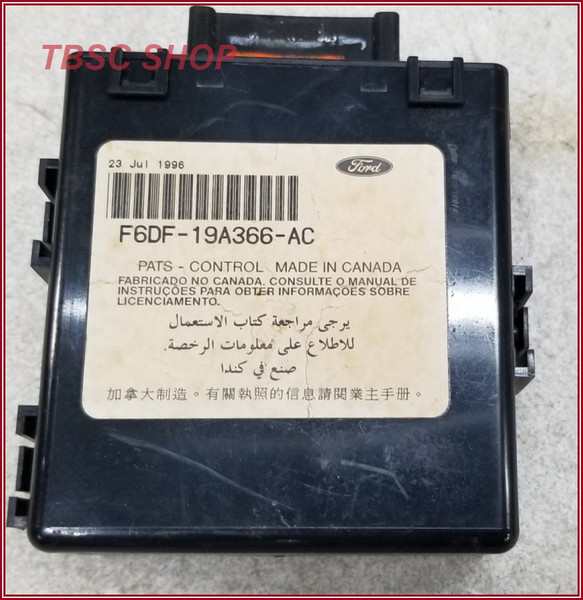 1996 1997 Ford Mustang Anti Theft PATS Control Module F6DF-19A366-AC