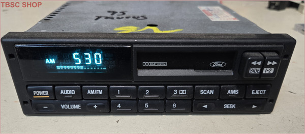1995 Ford Taurus Sable AM FM Cassette Radio Tested Blue Display F5DF-19B132-BA