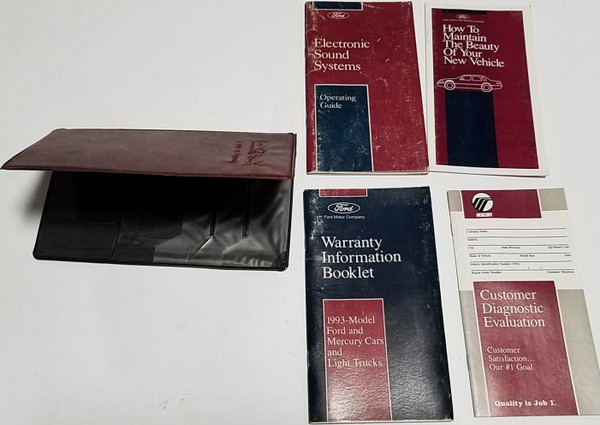 1993 Mercury Topaz Owner's Manual cover and inserts