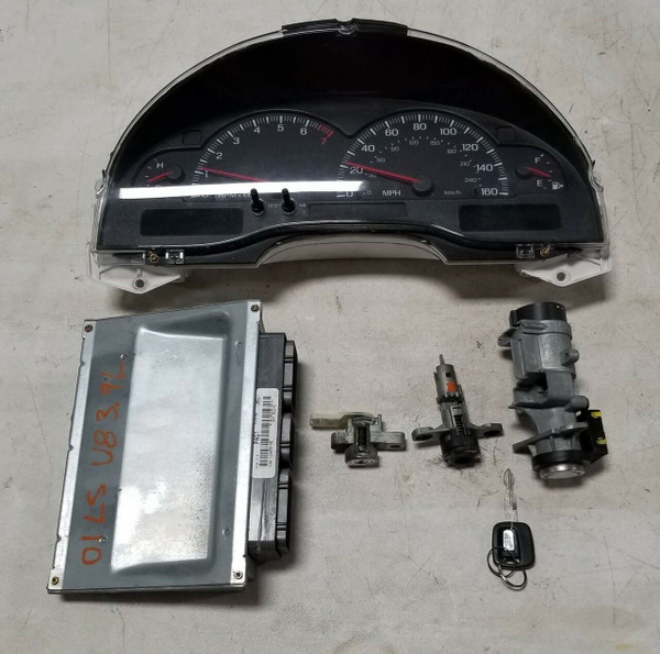 2001 LINCOLN LS Computer 3.9L V8 Key Ignition Trunk Cluster Kit 1W4A-12A650-HB P