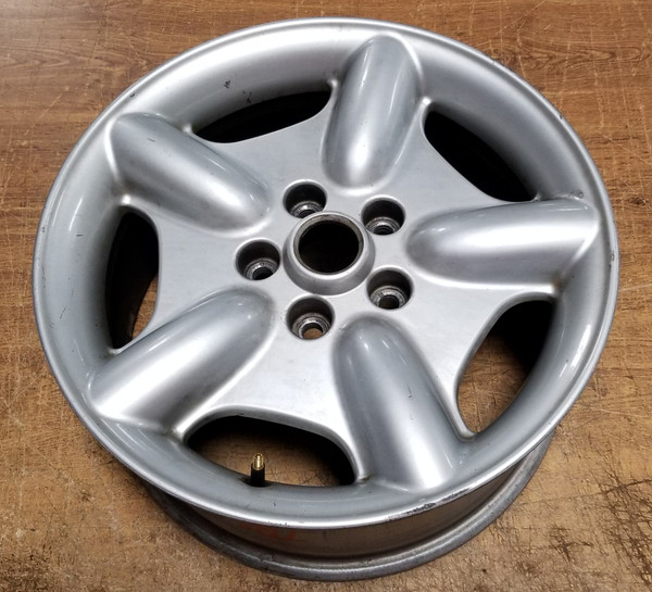 1997 1998 1999 JAGUAR XK8 RIM WHEEL ALLOY 17X8 5 SPOKE SILVER Jaguar OEM Item 12