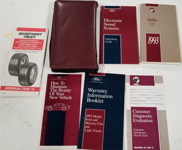 1993 Mercury Sable Owner's Manual OEM with Case Owners Operator Guide OEM