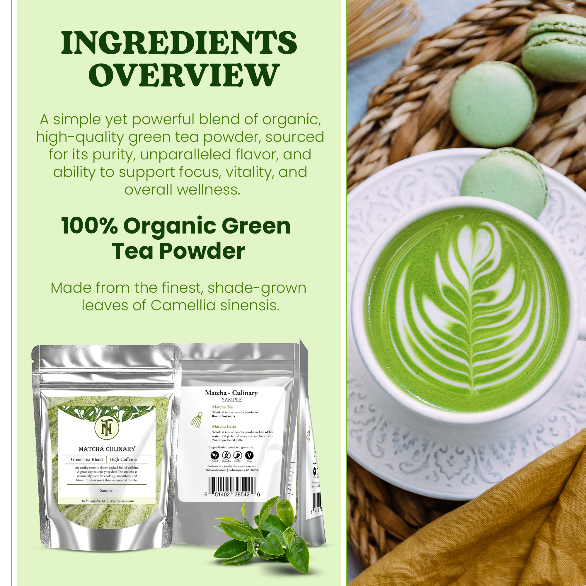 Matcha Culinary Organic Green Tea Powder - Nelson's Tea