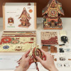 Robotime - Cuckoo Clock, Stained Wood, Mechanical 3D Wooden Puzzle ROELC901C