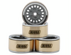 Injora 1.0" ModuWheel Brass & Aluminum Micro Crawler Beadlock Wheels (Grey) (4) (21g ea) (-4.4mm Offset) YQW-MW1016GL