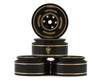  Treal Hobby Type C 1.0" 4-Slot Brass Beadlock Wheels (Black/Gold) (50g ea) (4) TLHTSCX24-234