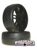 GRP GTX02-S4 1:8 Slick Soft/Medium Black Spoked Belted Rubber Tires GRPGTX02-S4