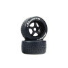 1/7 dBoots Hoons Rear 107 Silver Pre-Mounted Belted Tires, 17mm Hex (2): Felony ARA550084