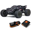 ARA4105SV4T2 1/10 VORTEKS 4X2 BOOST MEGA 550 Brushed Stadium Truck RTR with Battery & Charger, Gunmetal/Black