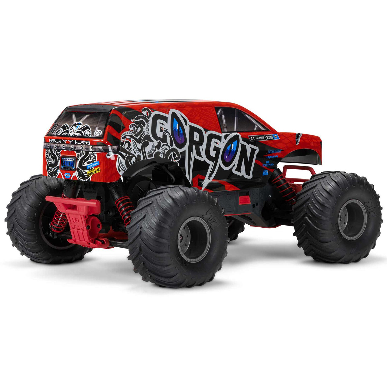 1/10 GORGON 4X2 MEGA 550 Brushed Monster Truck RTR with Battery & Charger, Red ARRMA   ARA3230ST2 
