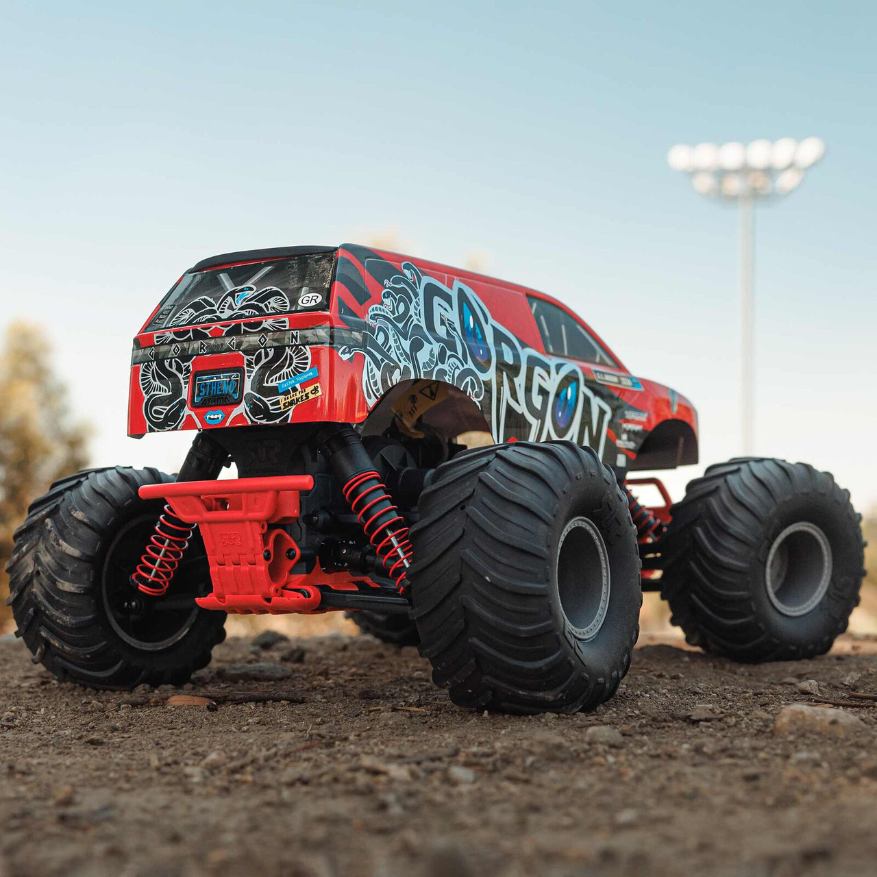1/10 GORGON 4X2 MEGA 550 Brushed Monster Truck RTR with Battery & Charger, Red ARRMA   ARA3230ST2 