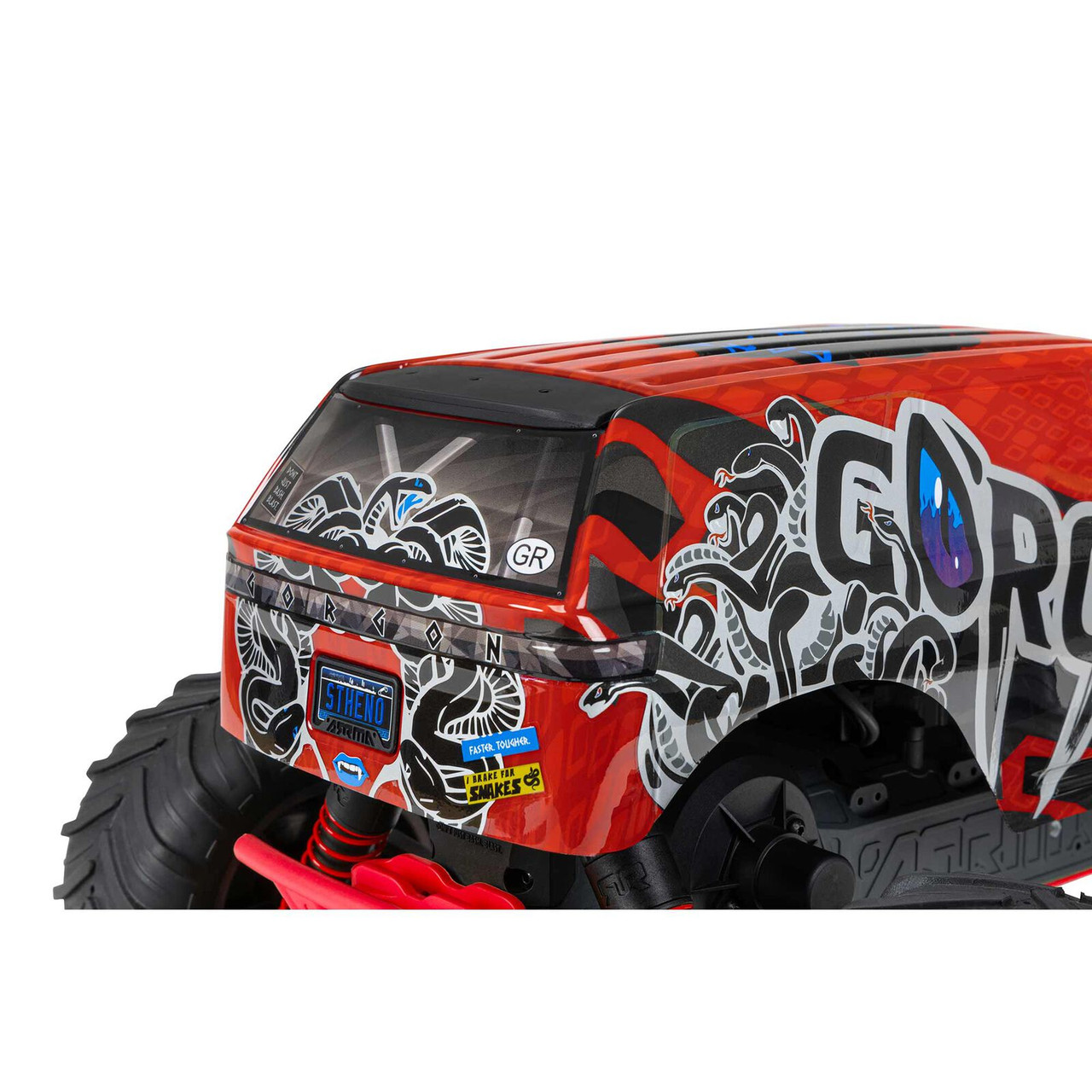 1/10 GORGON 4X2 MEGA 550 Brushed Monster Truck RTR with Battery & Charger, Red ARRMA   ARA3230ST2 
