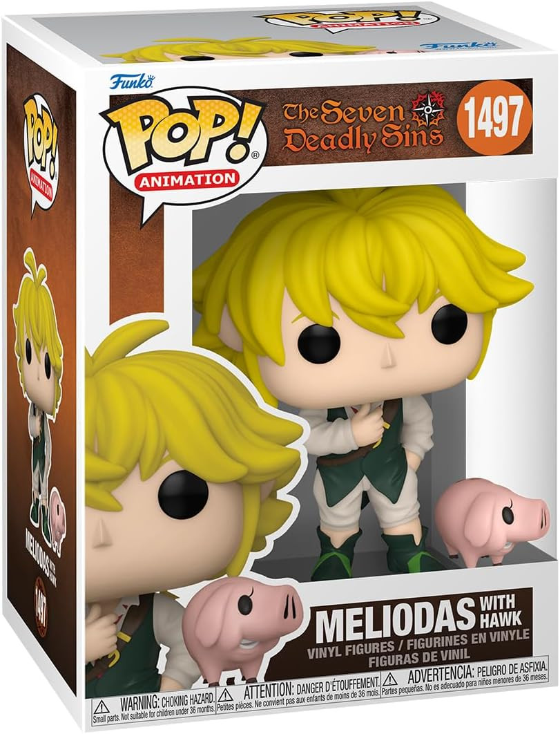 Pop! Funko POP! and Buddy: Seven Deadly Sins- Meliodas and Hawk 4.05-in Vinyl Figure