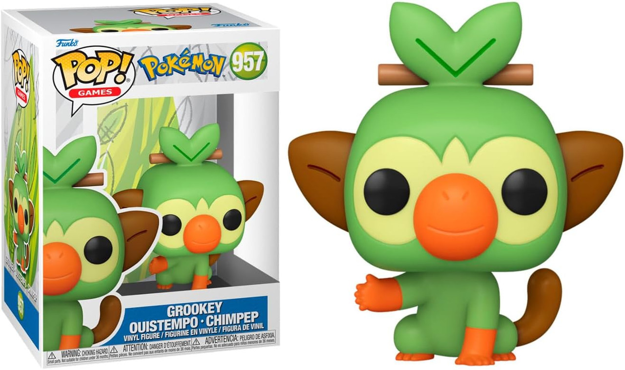 Pop! Funko POP! Games: Pokemon Grookey 3.65-in Vinyl Figure