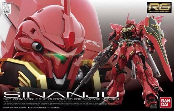 BANDAI NAMCO Entertainment RG Mobile Suit Gundam UC MSN-06S Sinanju 1/144 Scale Color Coded Plastic Model  2340120