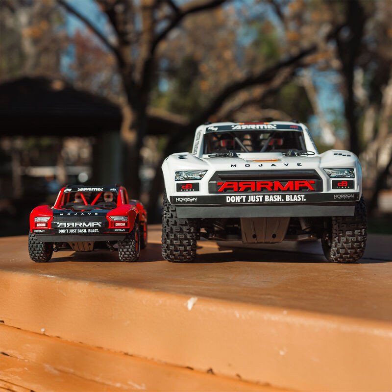 MOJAVE GROM MEGA 380 Brushed 4X4 Small Scale Desert Truck RTR with Battery & Charger, Red/Black  ARA2104T1