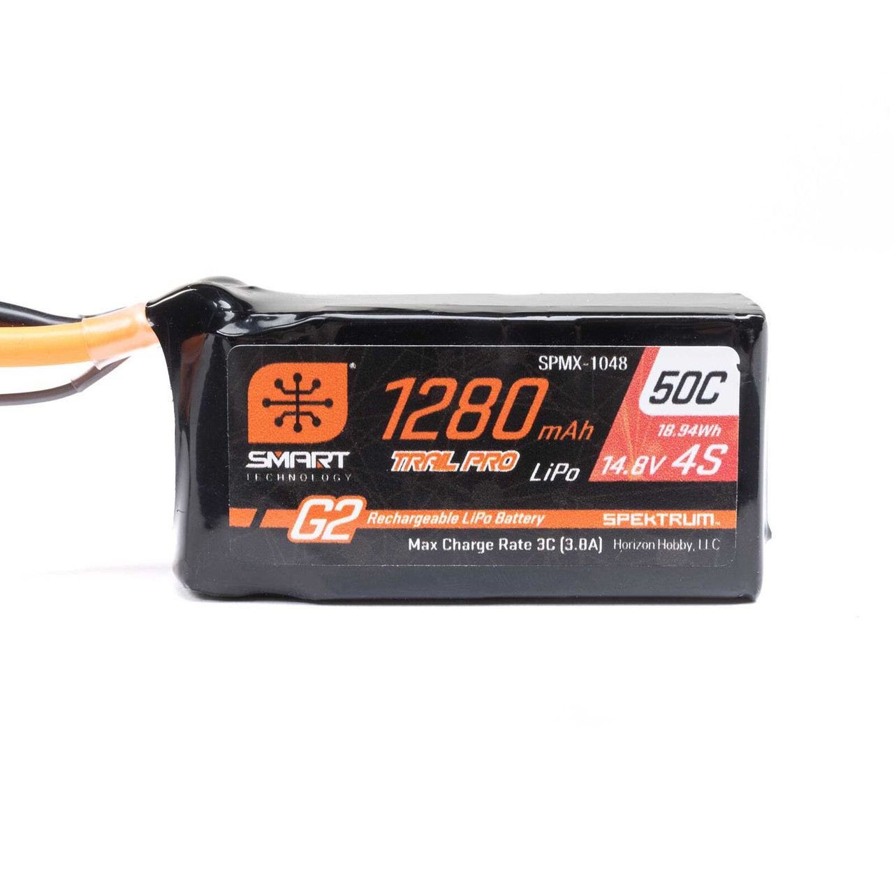 SPMX-1048 14.8V 1280mAh 4S 50C Smart G2 Trail Pro LiPo Battery: IC3 